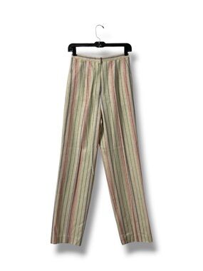 Vintage Country Suburbans Union Made Stripe Pants Size 6 High Rise Wide Leg USA